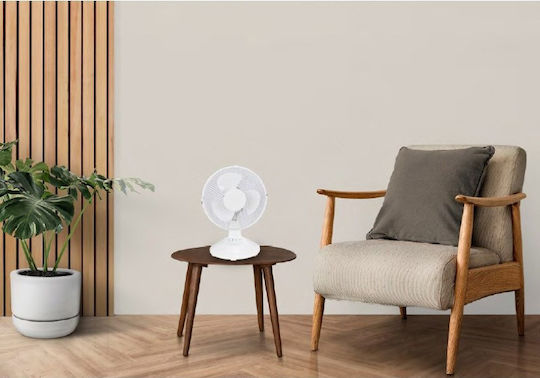 Adeleq Ventilator De Masă 25W Diametru 23cm Alb
