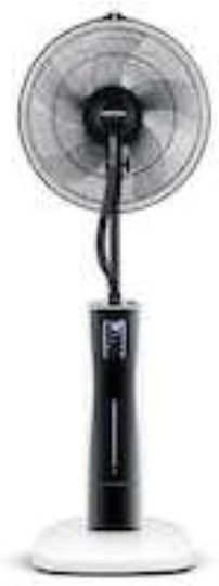 Crystal Home Air Water Control 40 Ανεμιστήρας Υδρονέφωσης 75W Διαμέτρου 40cm με Τηλεχειριστήριο Μαύρος