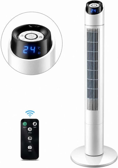 Lineme Ανεμιστήρας Πύργος 50W με Τηλεχειριστήριο Λευκός