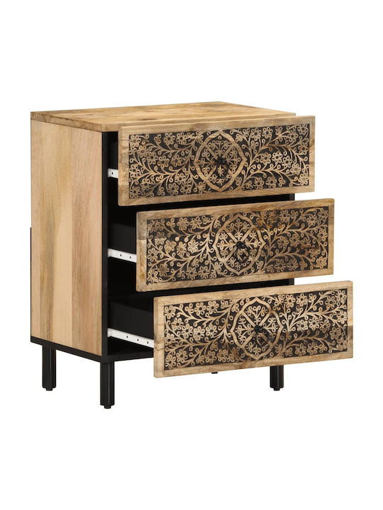 Beige Wooden Bedside Table 50x33x60cm