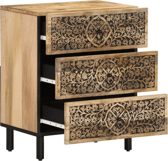 Beige Wooden Bedside Table 50x33x60cm
