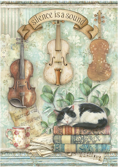 Комплект 8 Оризови Харти Наколки Stamperia 10.5×14.8cm Symphony