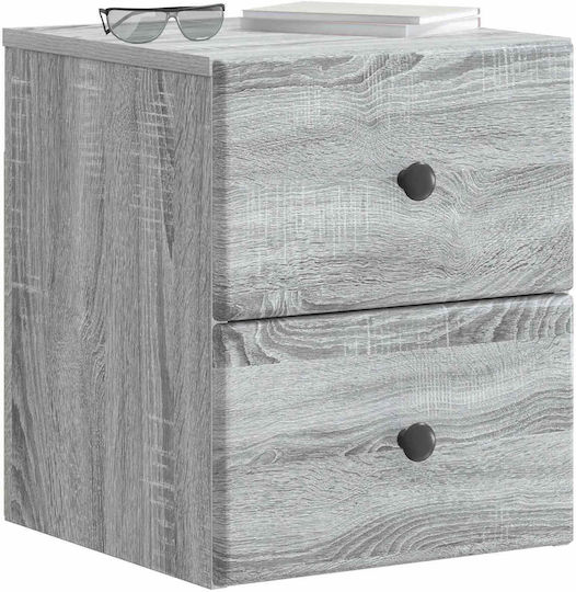 Nachttisch Holz Grau 34.5x33x40cm