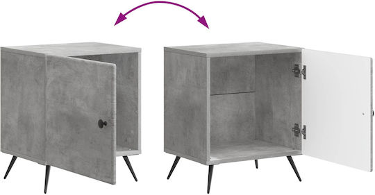 Wooden Gray Bedside Table 43x34.5x50cm
