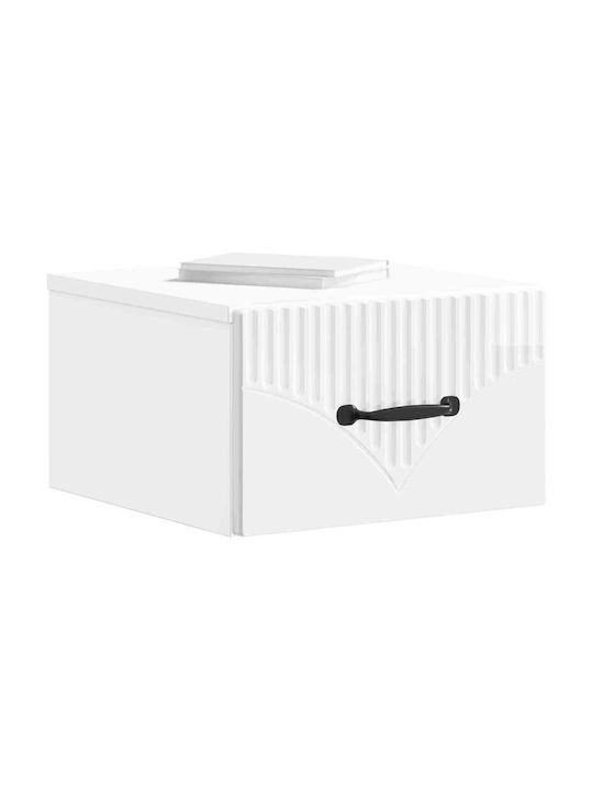 White Wooden Bedside Table 34.5x33x20cm