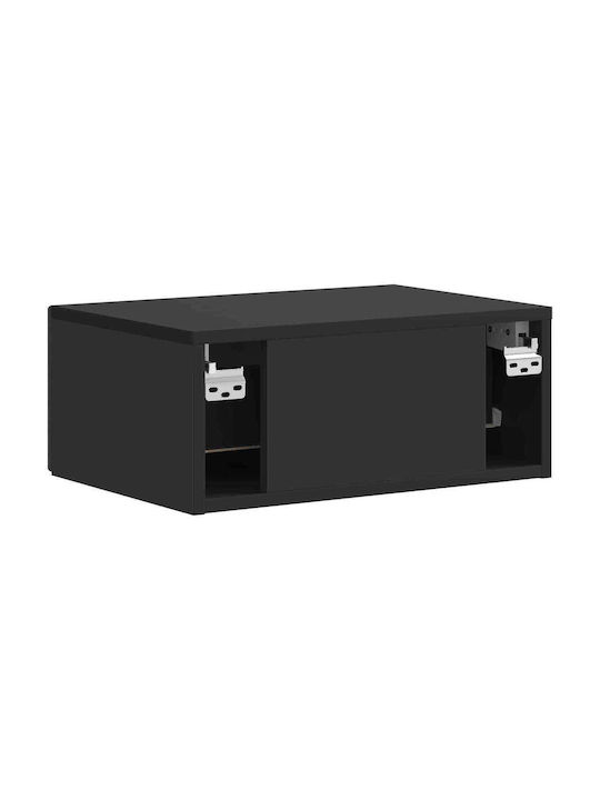 Wooden Black Bedside Table 49x34.5x20cm