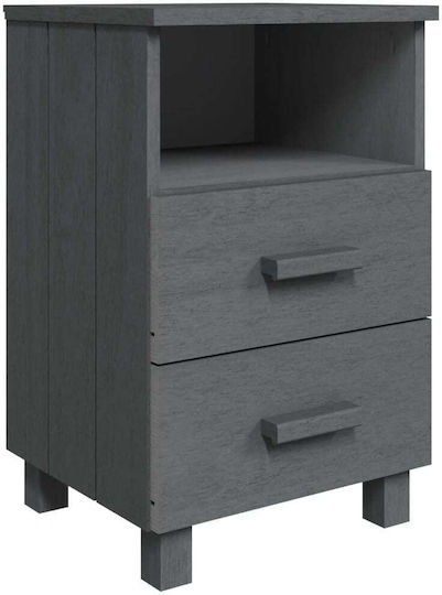 Нощно Шкафче Дървено Сиво 40x35x62см