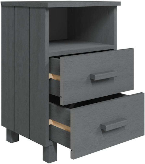 Нощно Шкафче Дървено Сиво 40x35x62см