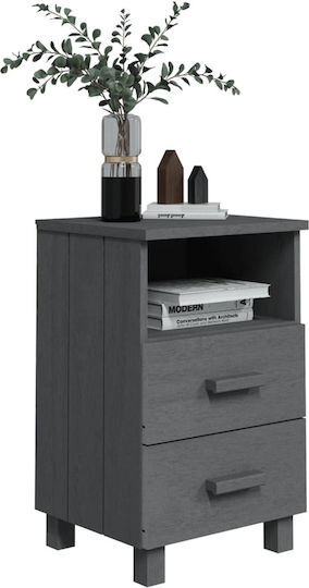 Нощно Шкафче Дървено Сиво 40x35x62см