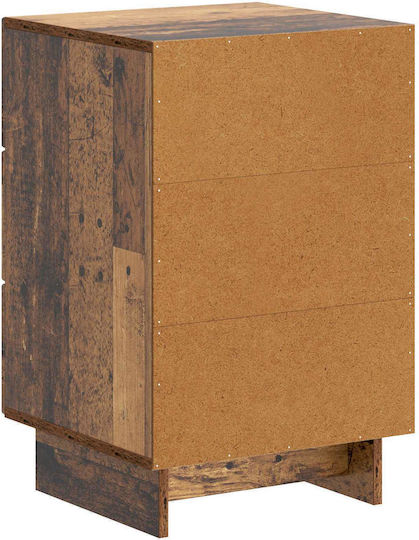 Нощно Шкафче Дървено с Метални Крака Черно 43x41x66.5см