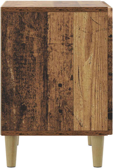 Нощно Шкафче Дървено Кафяво 43x34.5x50см