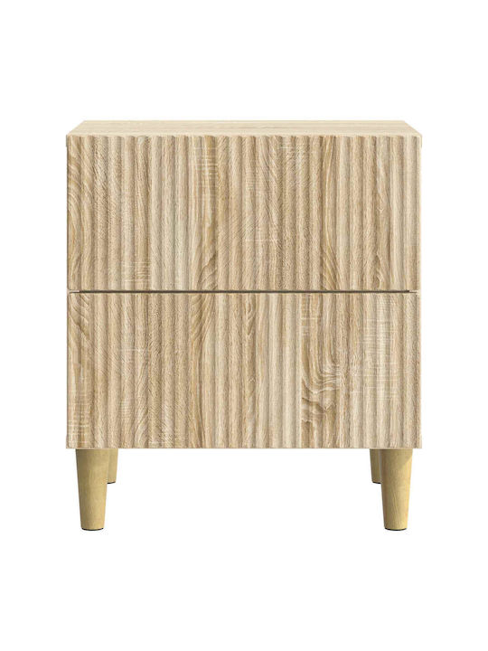 Κομοδίνα Ξύλινα Μπεζ 2τμχ 43x34.5x48cm