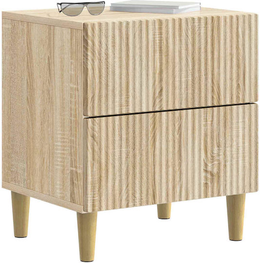 Wooden Beige Bedside Tables 2 Pieces 43x34.5x48cm