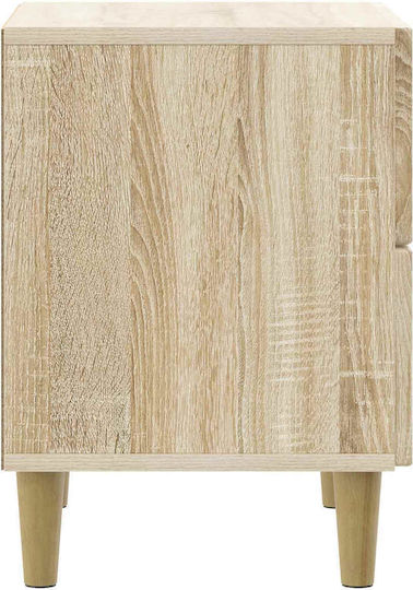 Wooden Beige Bedside Tables 2 Pieces 43x34.5x48cm