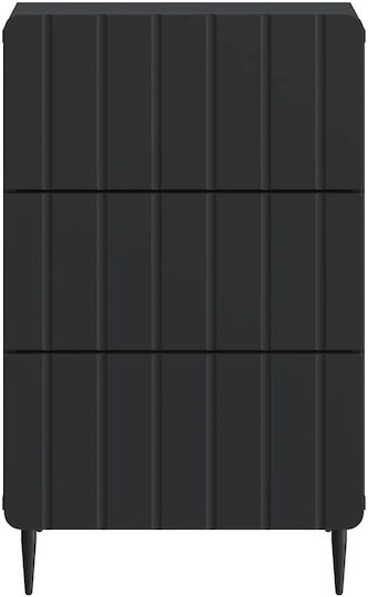 Нощно Шкафче Дървено Черно 43x41x68см