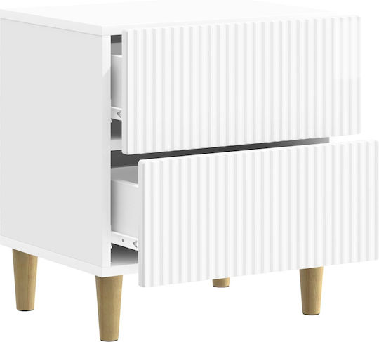 Wooden Bedside Table White 43x34.5x48cm