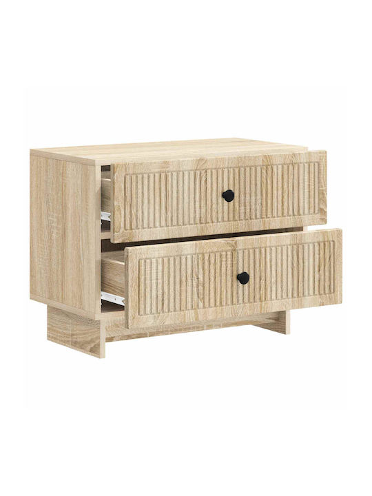 Нощно Шкафче Дървено Бежово 62x34.5x47.5см