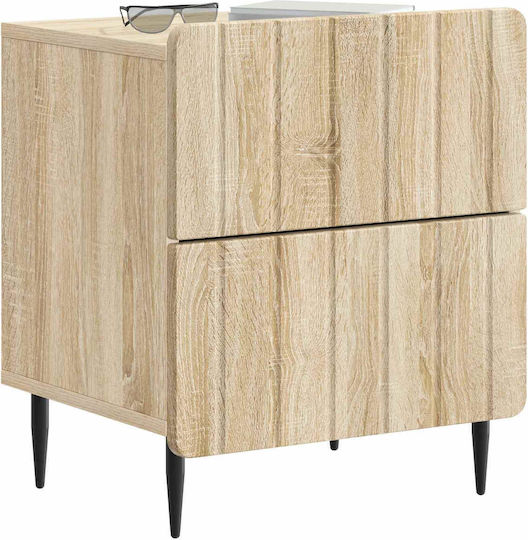 Beige Wooden Bedside Table 43x34.5x49.5cm