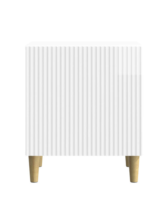 Wooden Bedside Table White 43x34.5x50cm