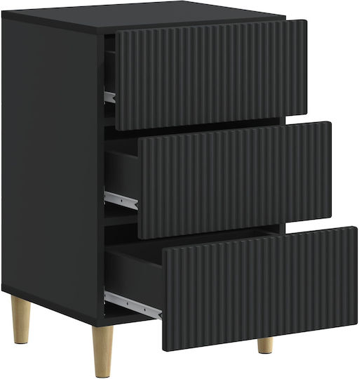 Нощно Шкафче Дървено Черно 43x41x66.5см