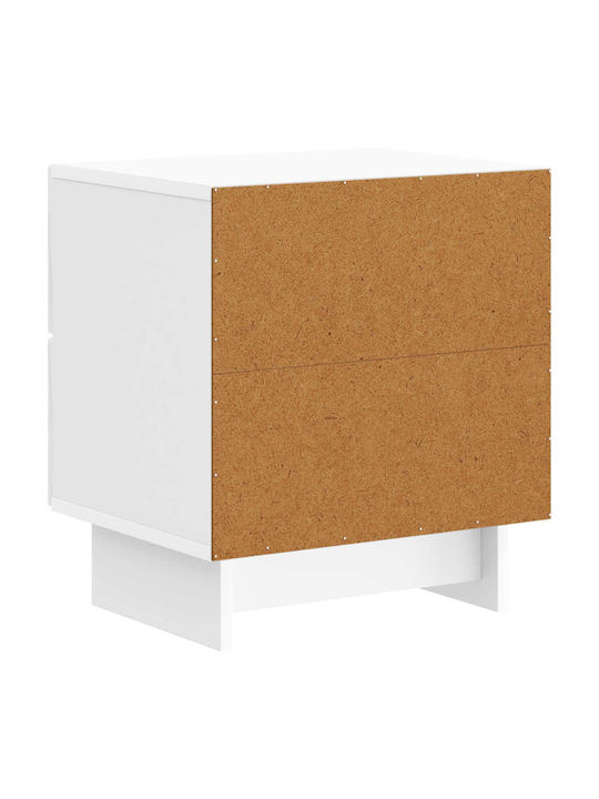 White Wooden Bedside Tables 2 Pieces 43x34.5x47.5cm