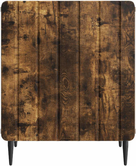 Nachttisch Holz mit Metallbeinen Braune 43x34.5x52cm
