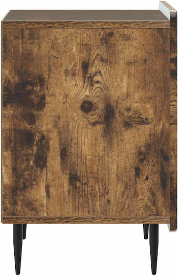 Nachttisch Holz mit Metallbeinen Braune 43x34.5x52cm