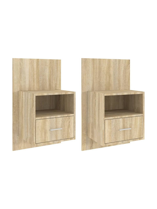 Noptiere Dormitor Din Lemn Bej 2 Bucăți 48.5x32.5x80cm