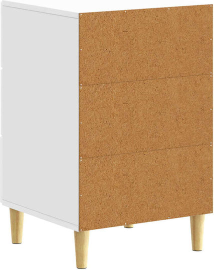 Нощно Шкафче Дървено Бяло 43x39.5x66.5см