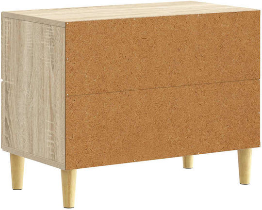 Wooden Beige Bedside Table 62x34.5x48cm