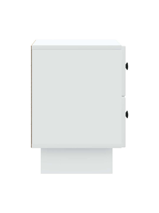 White Wooden Bedside Table 43x34.5x47.5cm