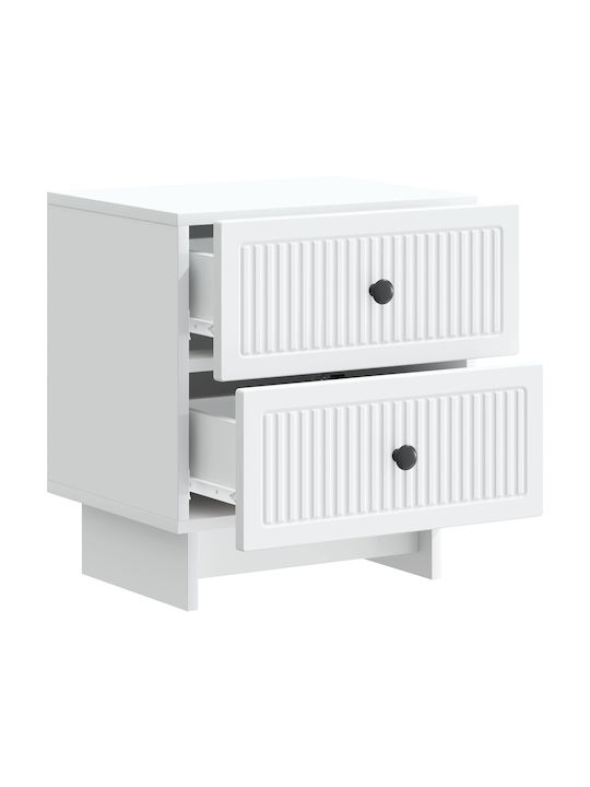 White Wooden Bedside Table 43x34.5x47.5cm