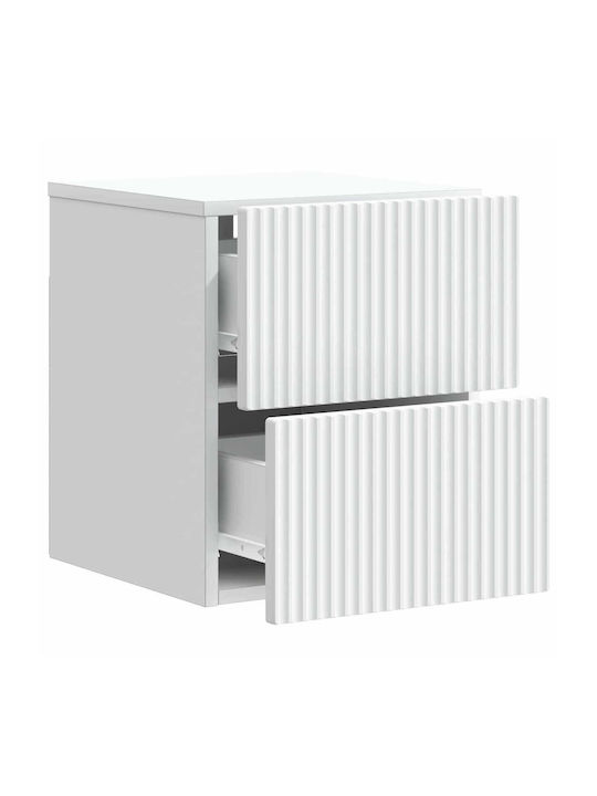 White Wooden Bedside Table 33x34.5x40cm