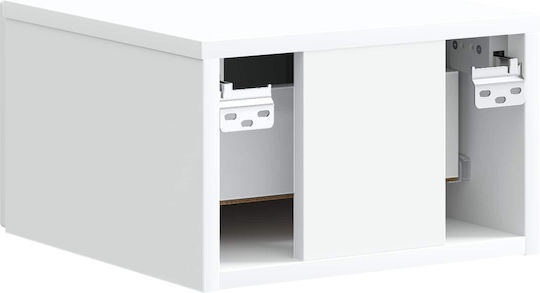 White Wooden Bedside Table 34.5x33x20cm