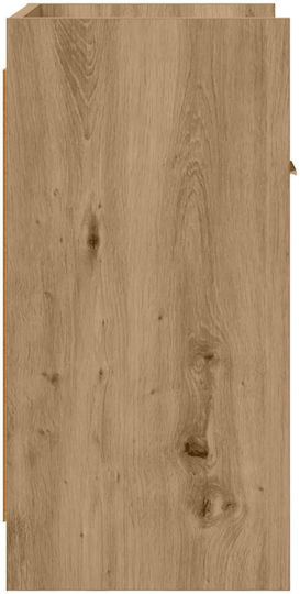 Wooden Bedside Tables With Metal Legs Brown 2 Pieces 40x30x60cm