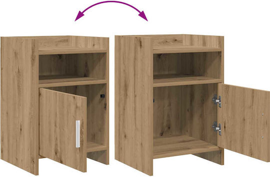 Metal Bedside Tables With Brown Glass Surface 2 Pieces 40x36x60cm