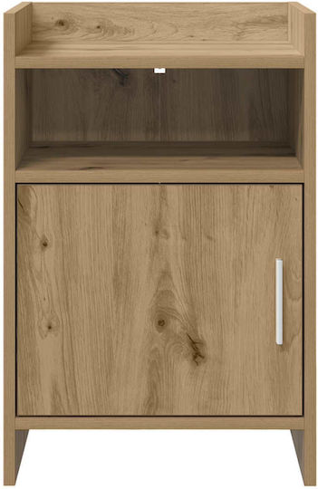 Metal Bedside Tables With Brown Glass Surface 2 Pieces 40x36x60cm