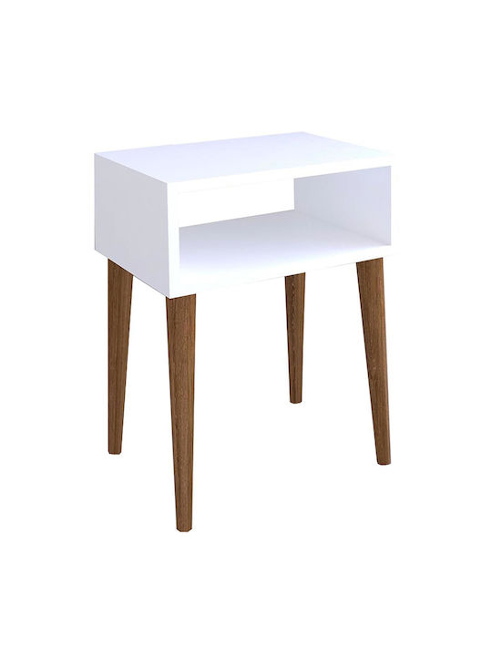 Κομοδίνο Hank Ξύλινο Λευκό 45x30x60cm