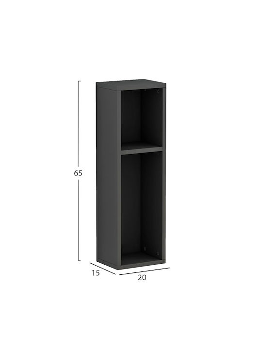 Bedside Table Bonen Wooden Gray 20x15x65cm
