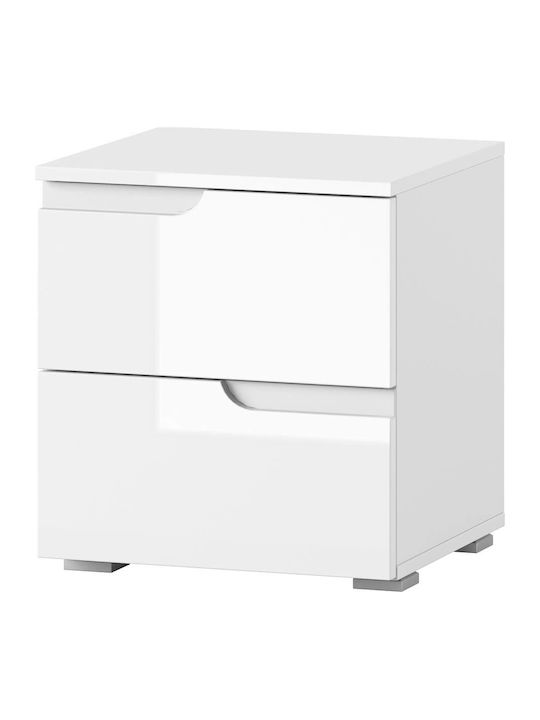 Bedside Table Aurora Wooden White 42x40x46cm