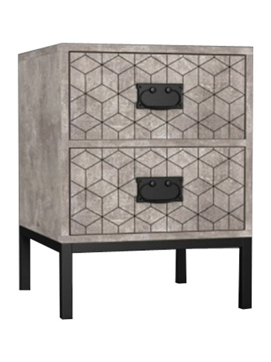 Nachttisch Rubik Gray 50x35x55cm