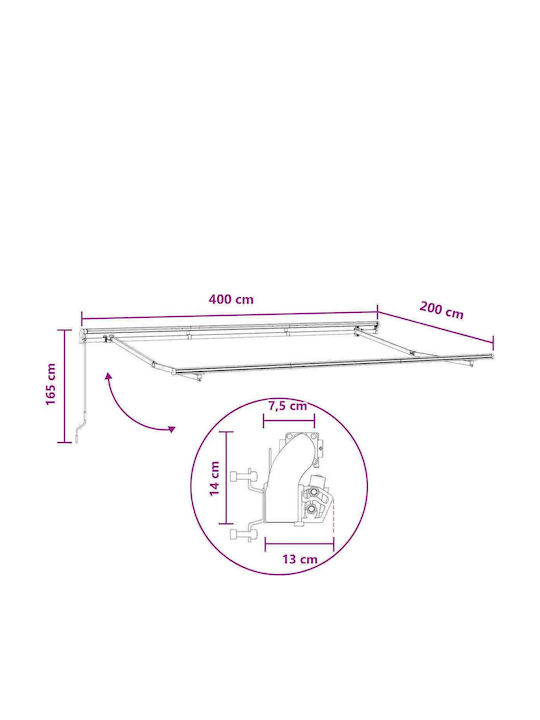 vidaXL Terrace Tent with LEDs Brown 4x2m