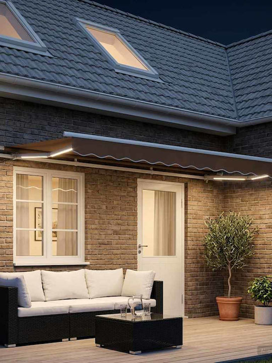 vidaXL Terrace Tent with LEDs Brown 4x3m