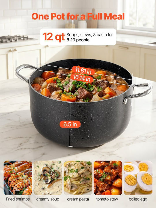 Vevor Stockpot Aluminum 11.4lt