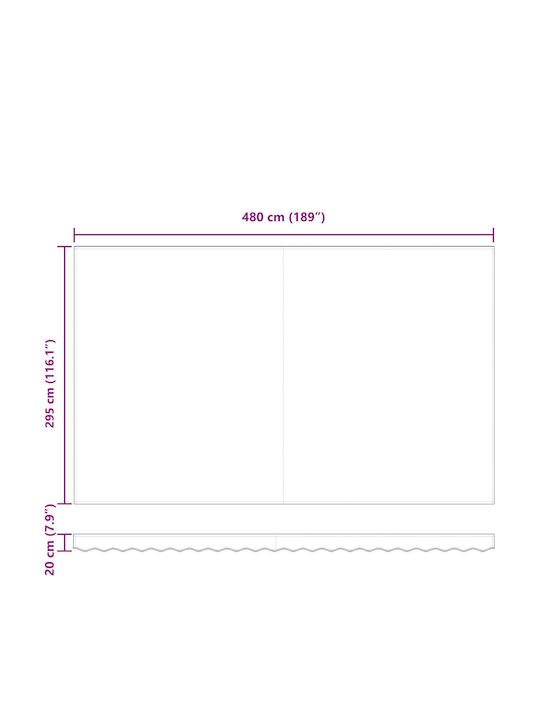 vidaXL Рамка За Тента За Тераса С LED 5x3m