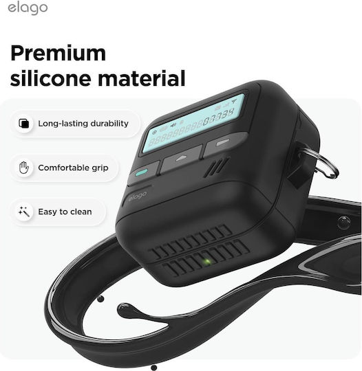 Elago Pager Hang Silicone Case with Hook in Black for Samsung Galaxy Buds 4 / 4 Pro