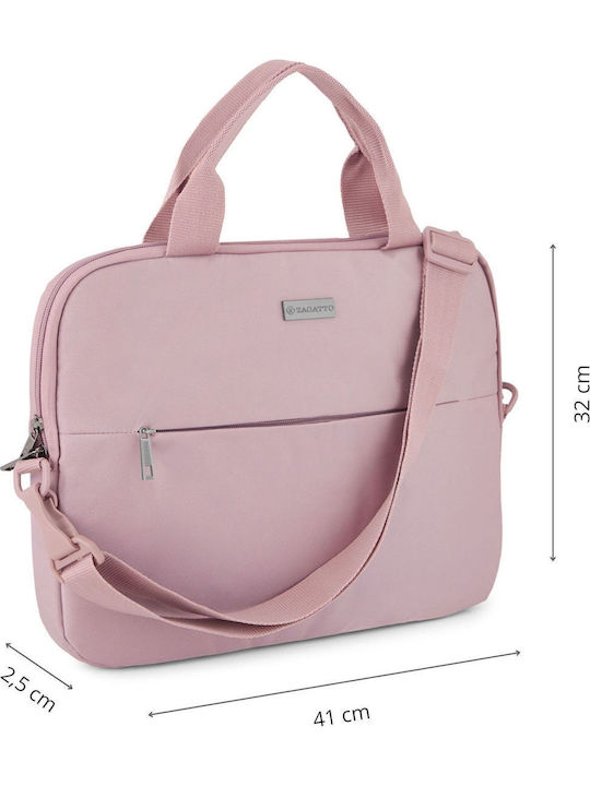 Zagatto Messenger Geantă Laptop Impermeabilă 15.6" în Culoare Roz ZG993