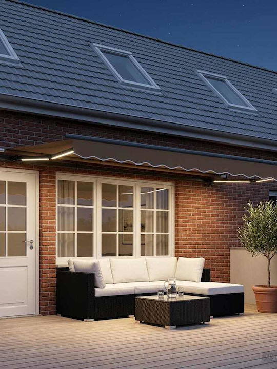 vidaXL Terrasse Markise mit LEDs Braune 4x3m