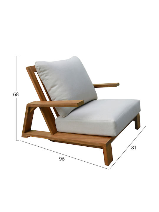 Outdoor Lounge Living Room Set 4 Pieces Ecru with Pillows