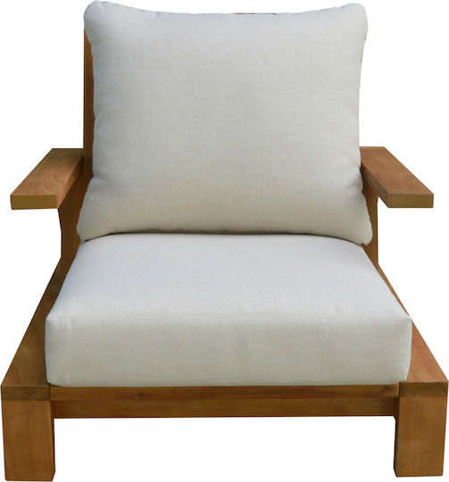 Outdoor Lounge Living Room Set 4 Pieces Ecru with Pillows